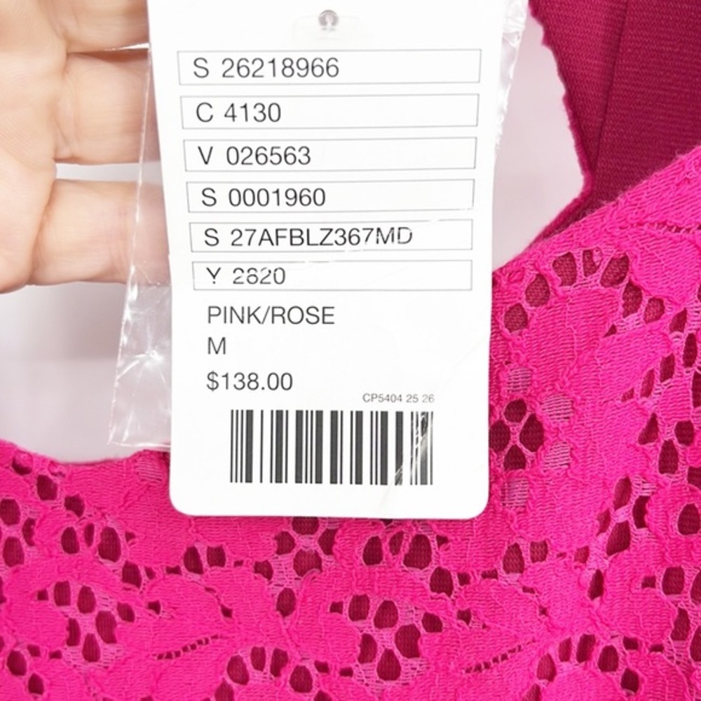 Anthropologie Deletta Silverfield Pink Sweetheart Lace Cutout Dress Size Medium - Picture 4 of 13